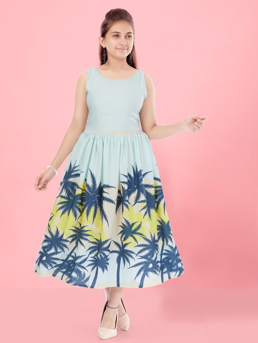 girls round neck printed frock - 21350528 - Standard Image - 1