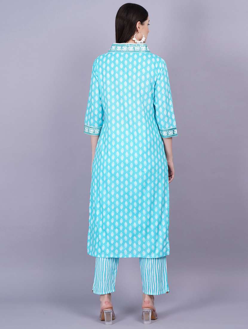 women three quarter sleeve kurta pant with dupatta set - 21350565 - Standard Image - 4