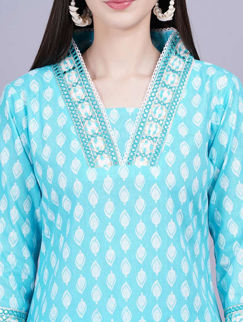 women three quarter sleeve kurta pant with dupatta set - 21350565 - Standard Image - 6