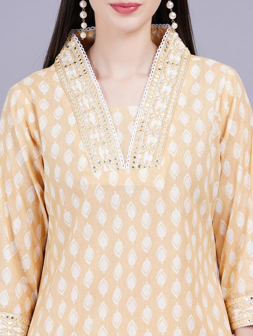 women three quarter sleeve kurta pant with dupatta set - 21350566 - Standard Image - 6