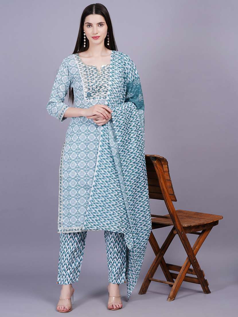 women printed kurta pant with dupatta set - 21350573 -  Standard Image - 1