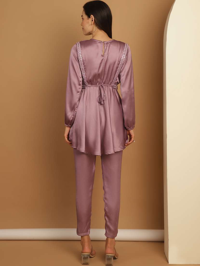 women mirror work detailed ethnic co-ord set - 21350585 -  Standard Image - 4