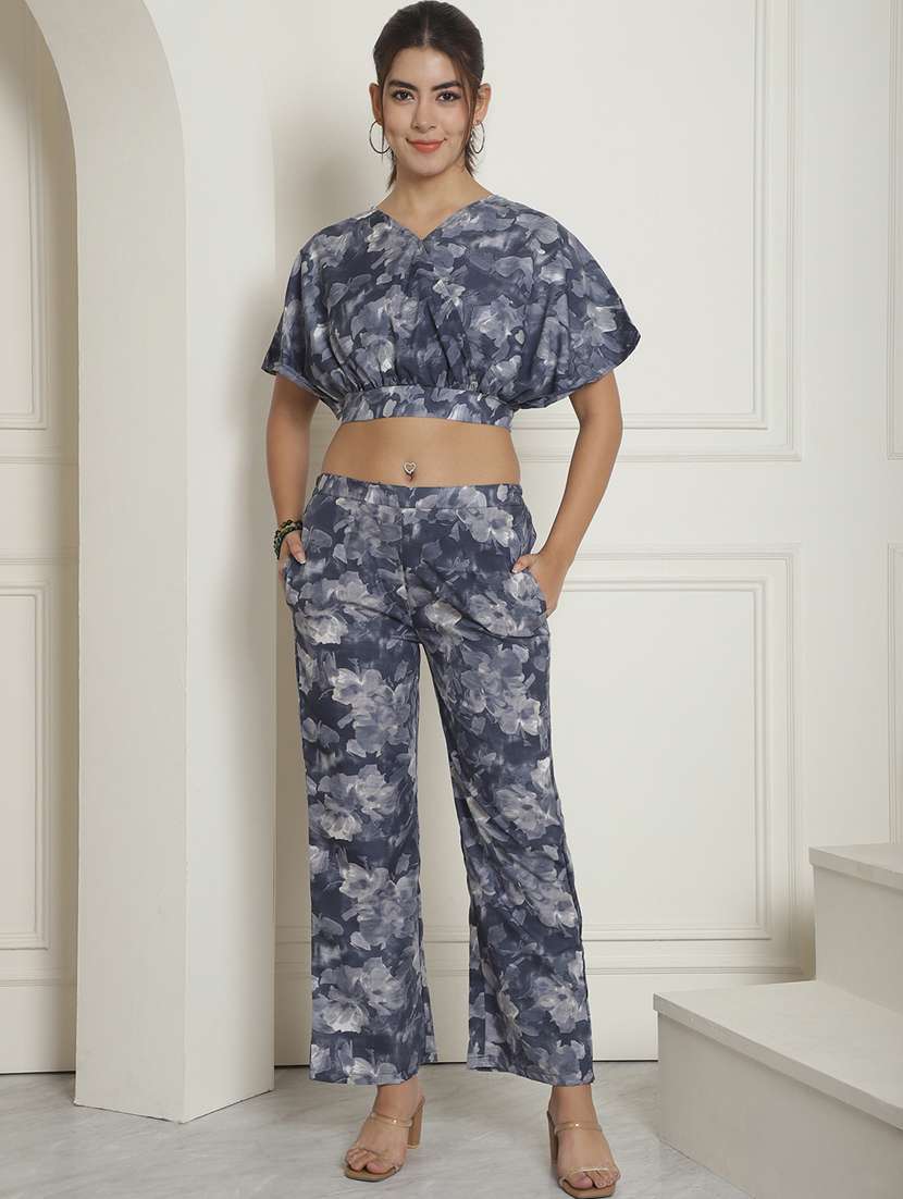 women printed top and trouser co-ord set
