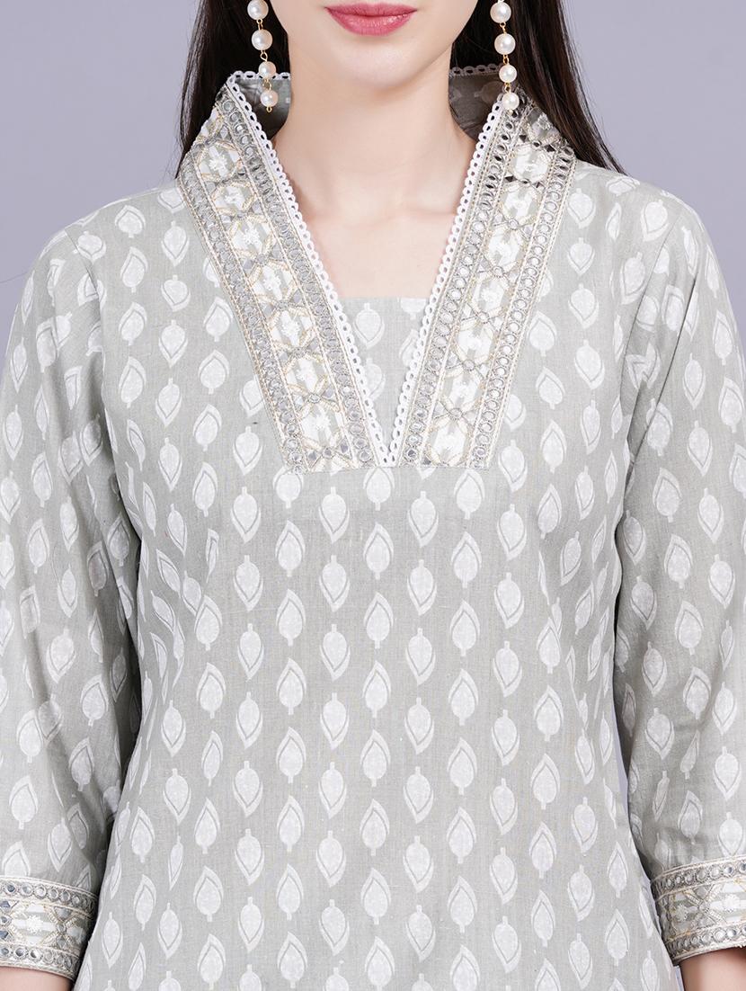 women printed three quarter sleeve kurta pant with dupatta set - 21350623 - Standard Image - 6