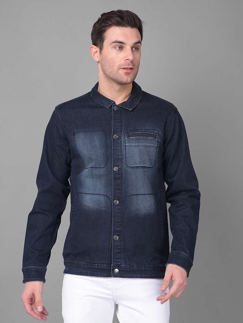 men long sleeved denim casual jacket
