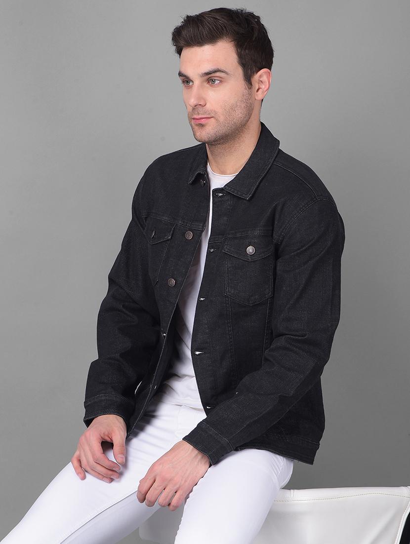 men long sleeved denim casual jacket - 21351136 - Standard Image - 4