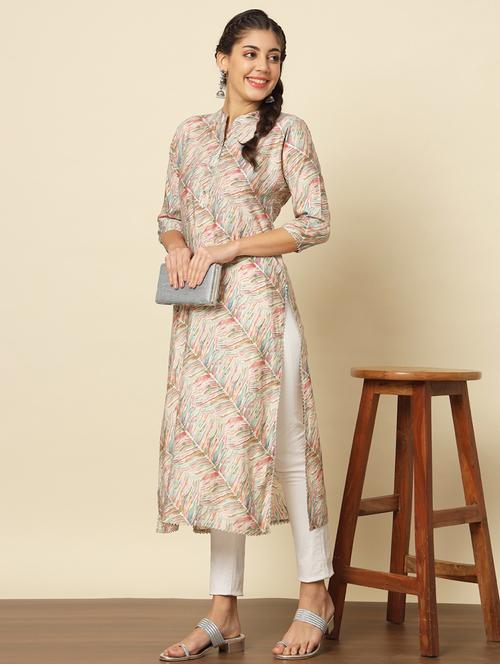 women three quarter sleeve straight kurta - 21351186 - Standard Image - 0