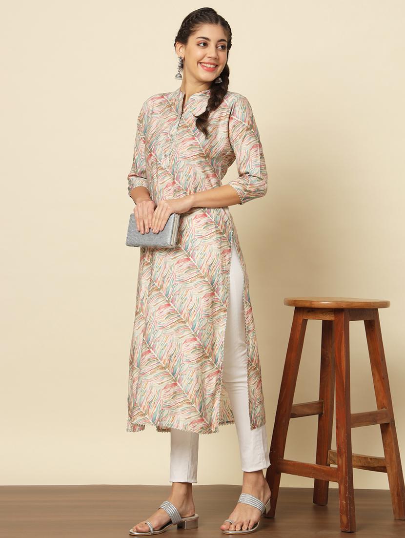 women three quarter sleeve straight kurta - 21351186 - Zoom Image - 0