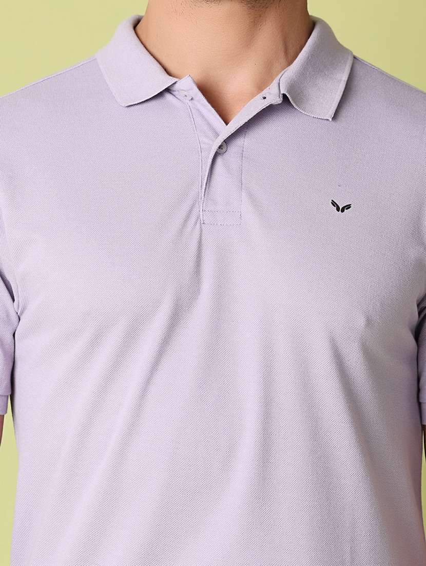 men polo neck solid short sleeve t-shirt - 21351780 -  Standard Image - 4