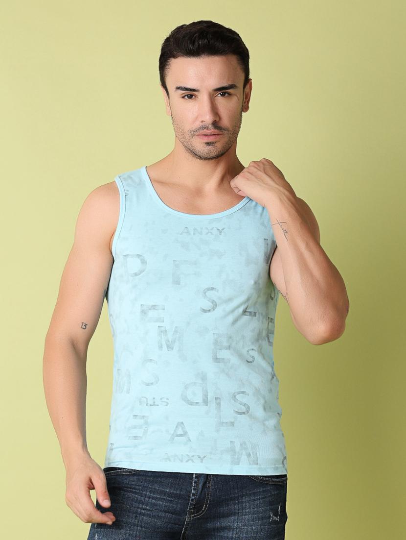 men front print sleevless t-shirt - 21351785 -  Zoom Image - 0