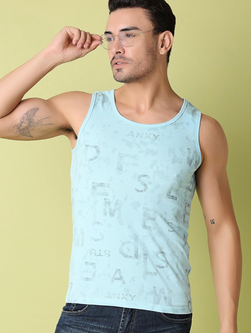 men front print sleevless t-shirt - 21351785 - Standard Image - 1