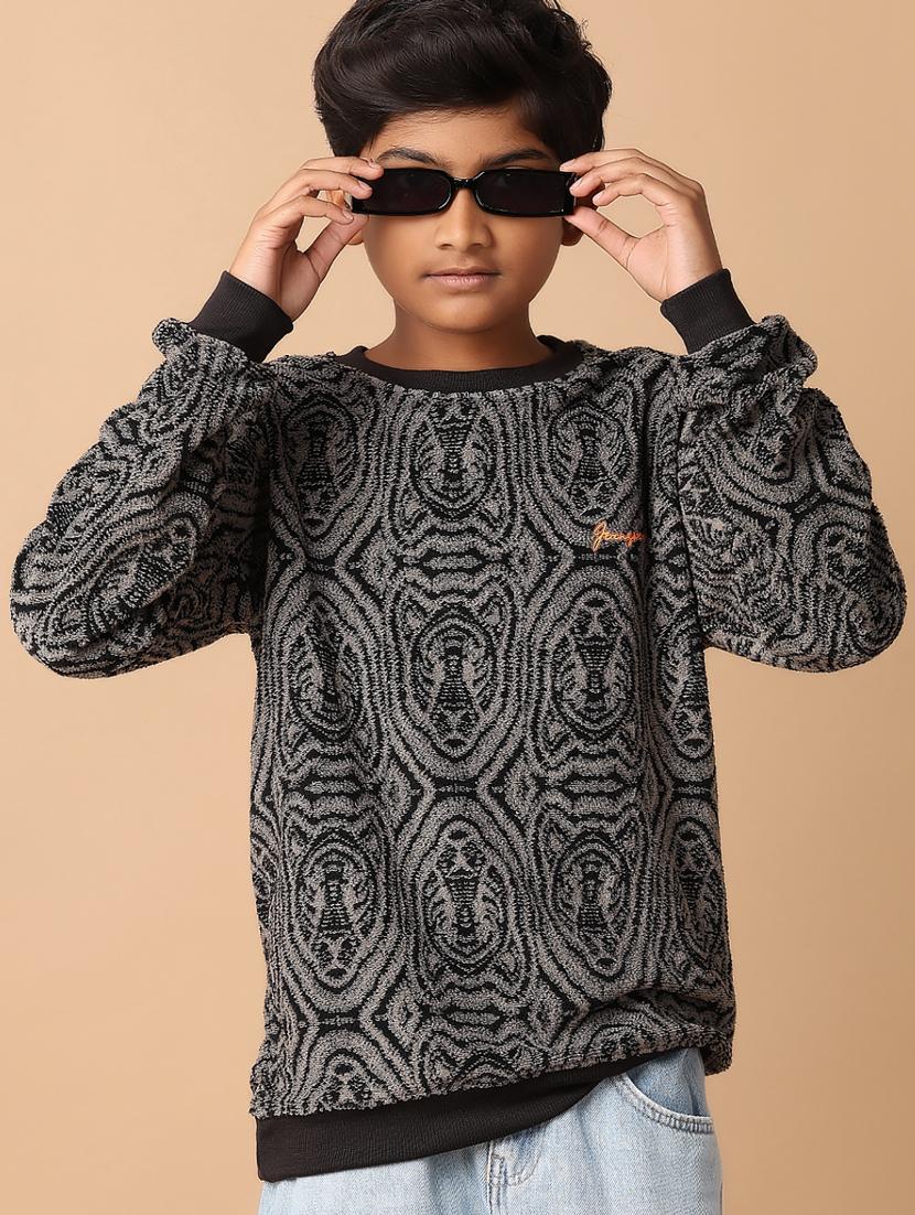 boys self design long sleeve sweater - 21351786 - Standard Image - 1