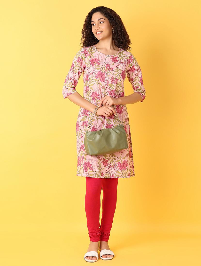 women three quarter sleeve straight kurta - 21351831 - Standard Image - 4