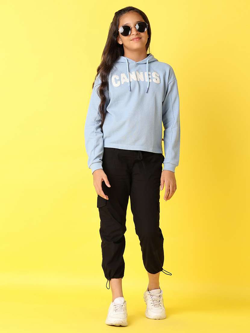 girls black plain joggers - 21351862 -  Standard Image - 4