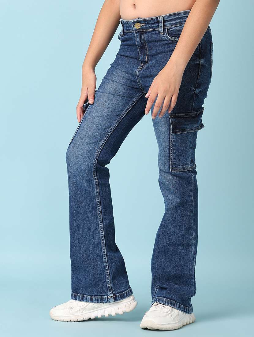 girls solid bootcut jeans - 21351885 -  Standard Image - 1