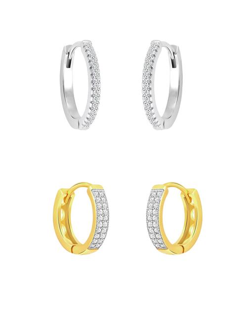 white & gold hoop earrings set - 21351918 -  Standard Image - 0