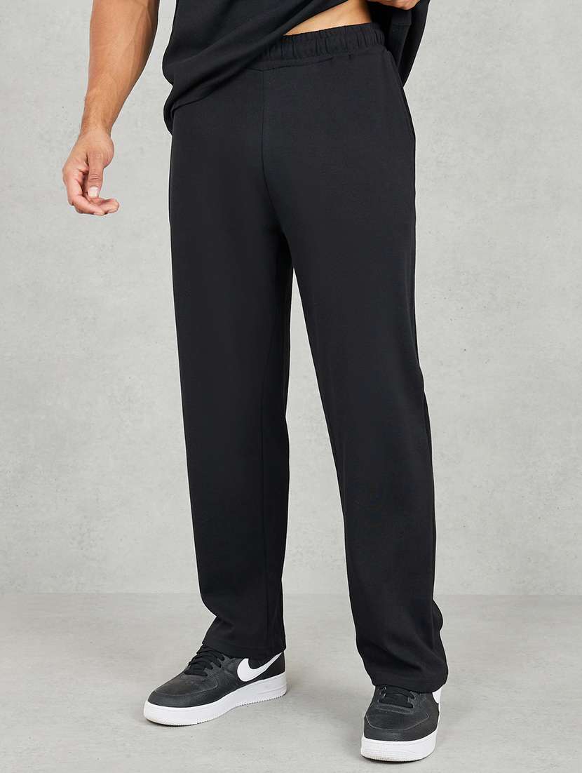 men black cotton blend co-ord set - 21352106 - Standard Image - 1