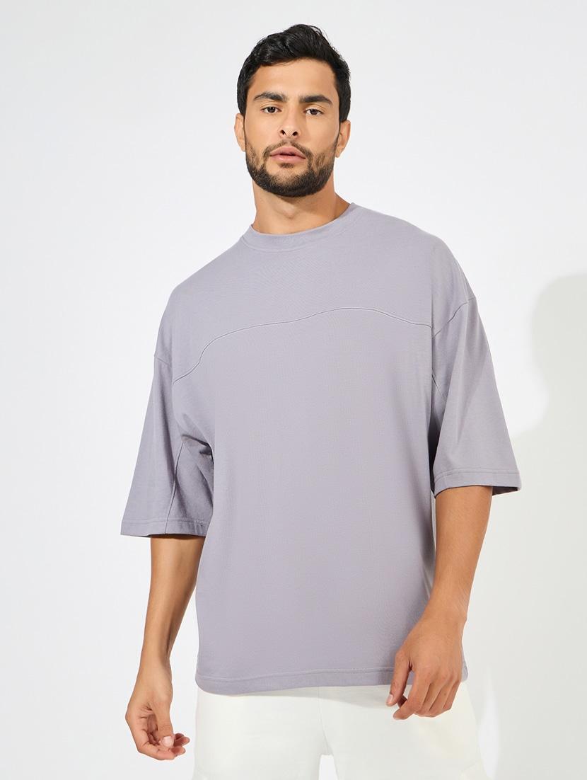 men grey cotton back print t-shirt - 21352126 - Standard Image - 1