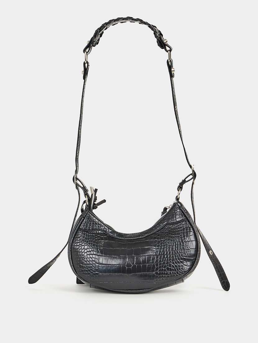 Women Black Leatherette Handbag - 21352142 -  Standard Image - 1