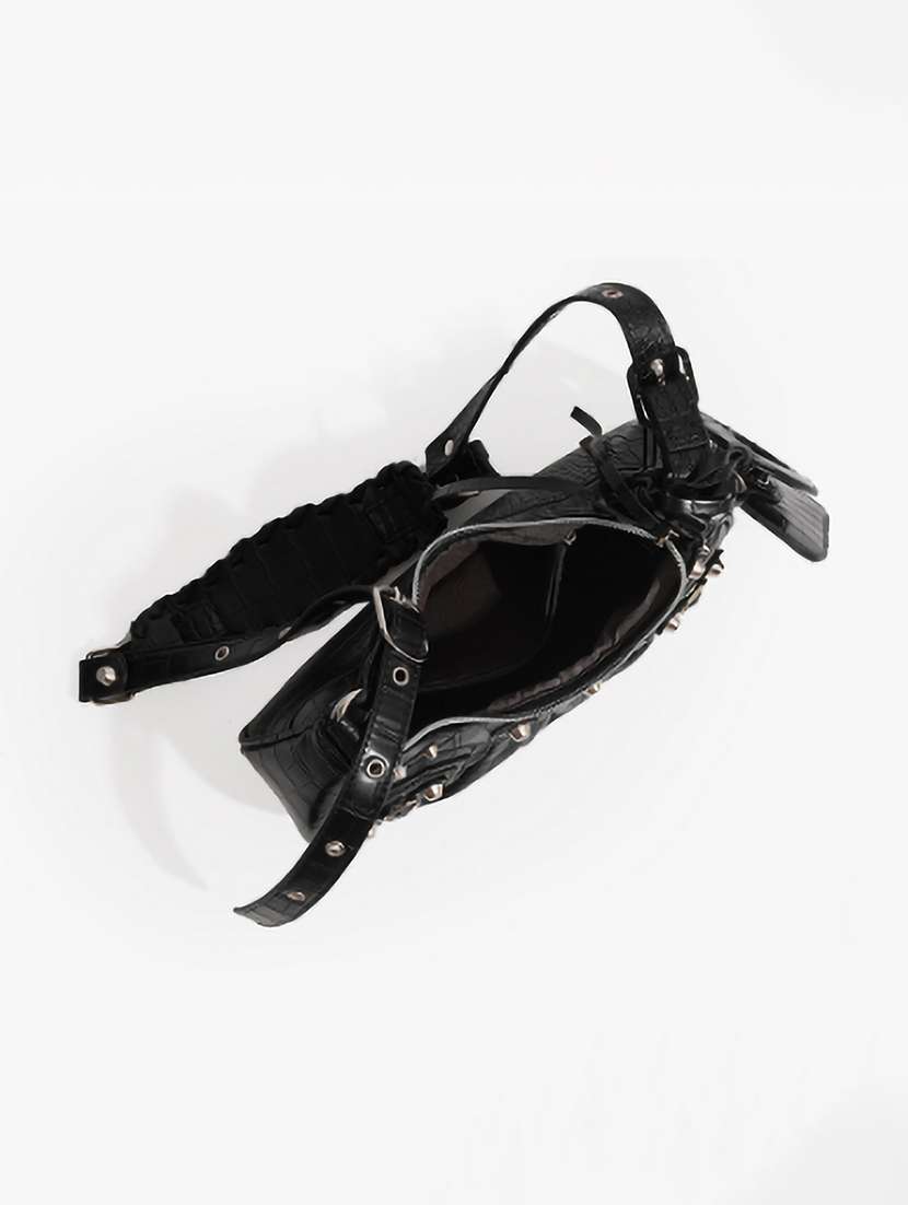 Women Black Leatherette Handbag - 21352142 -  Standard Image - 6