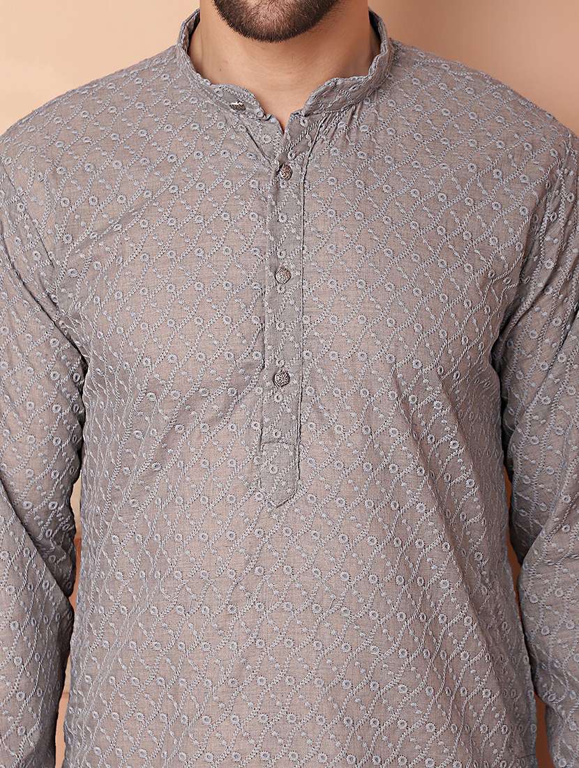 men embroidered long sleeve kurta and pyjama set - 21352331 -  Standard Image - 6