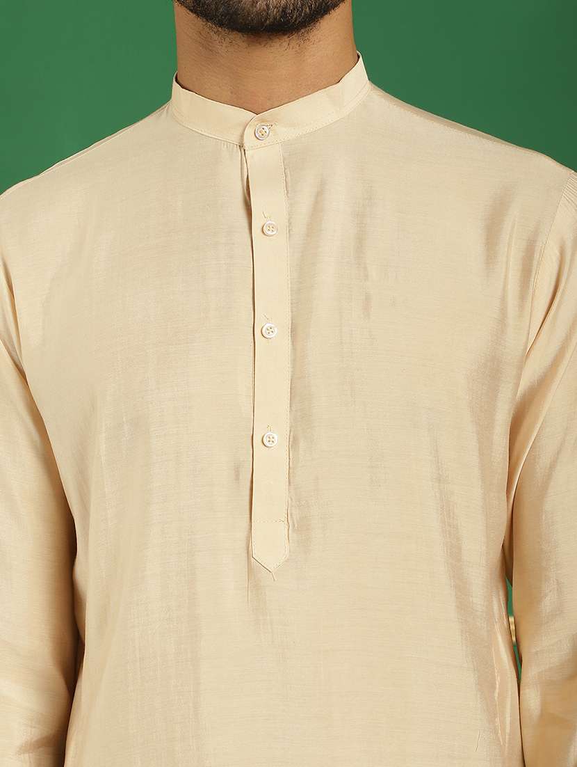 men solid mandarin neck kurta pyjama ethnic wear set - 21352445 -  Standard Image - 6