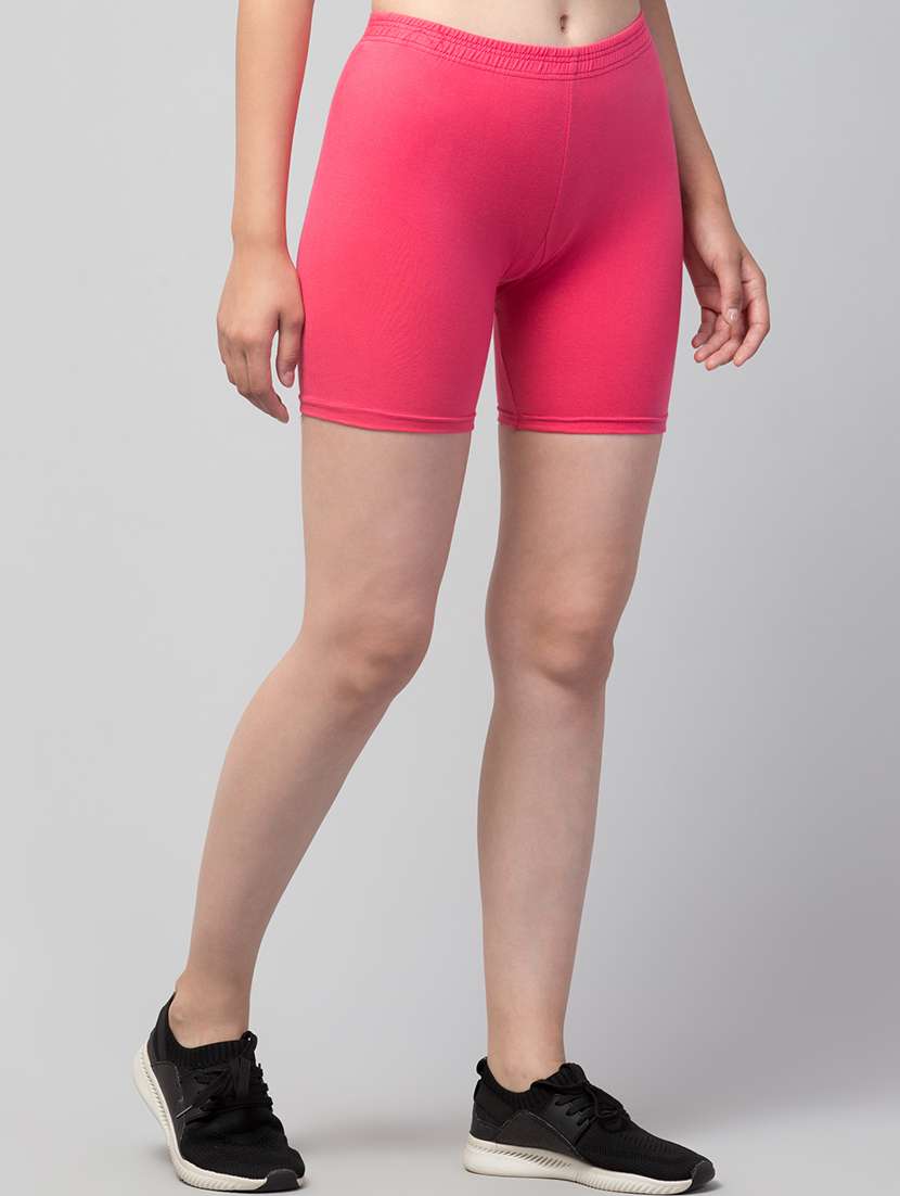 women's solid mid rise active wear shorts - 21352567 -  Standard Image - 1