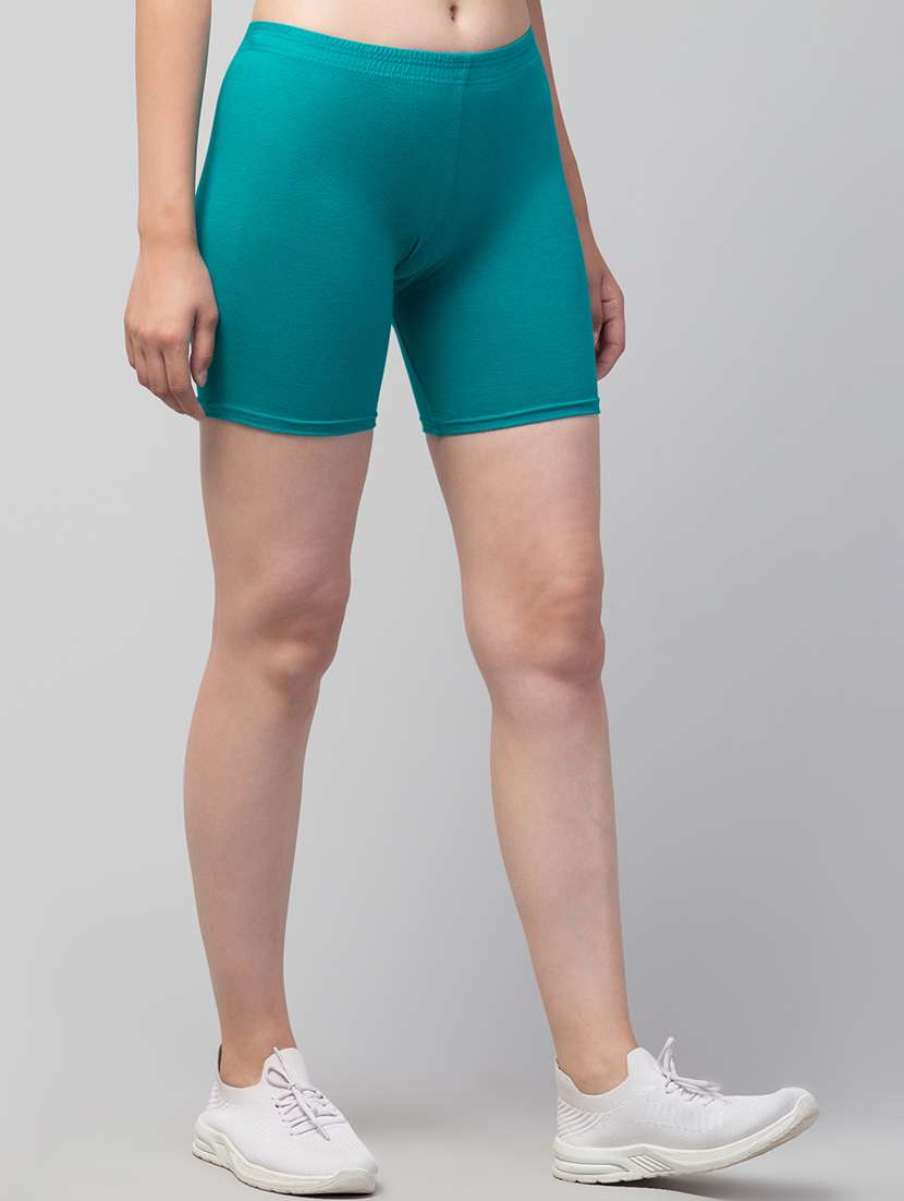 women's solid mid rise active wear shorts - 21352568 - Standard Image - 1
