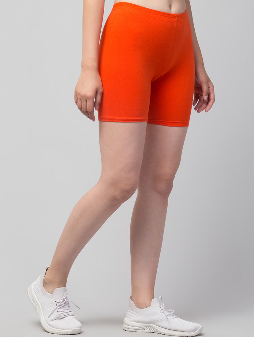 women's solid mid rise active wear shorts - 21352667 - Standard Image - 1