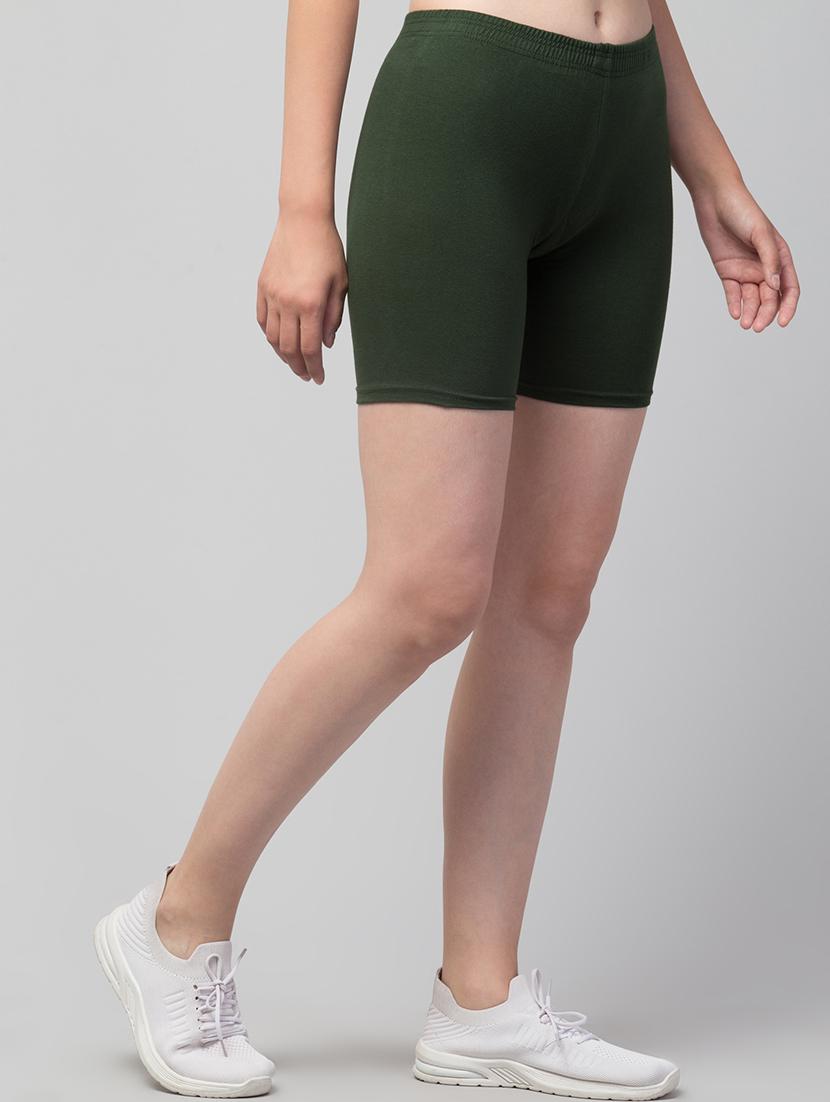 women's solid mid rise active wear shorts - 21352680 - Standard Image - 1