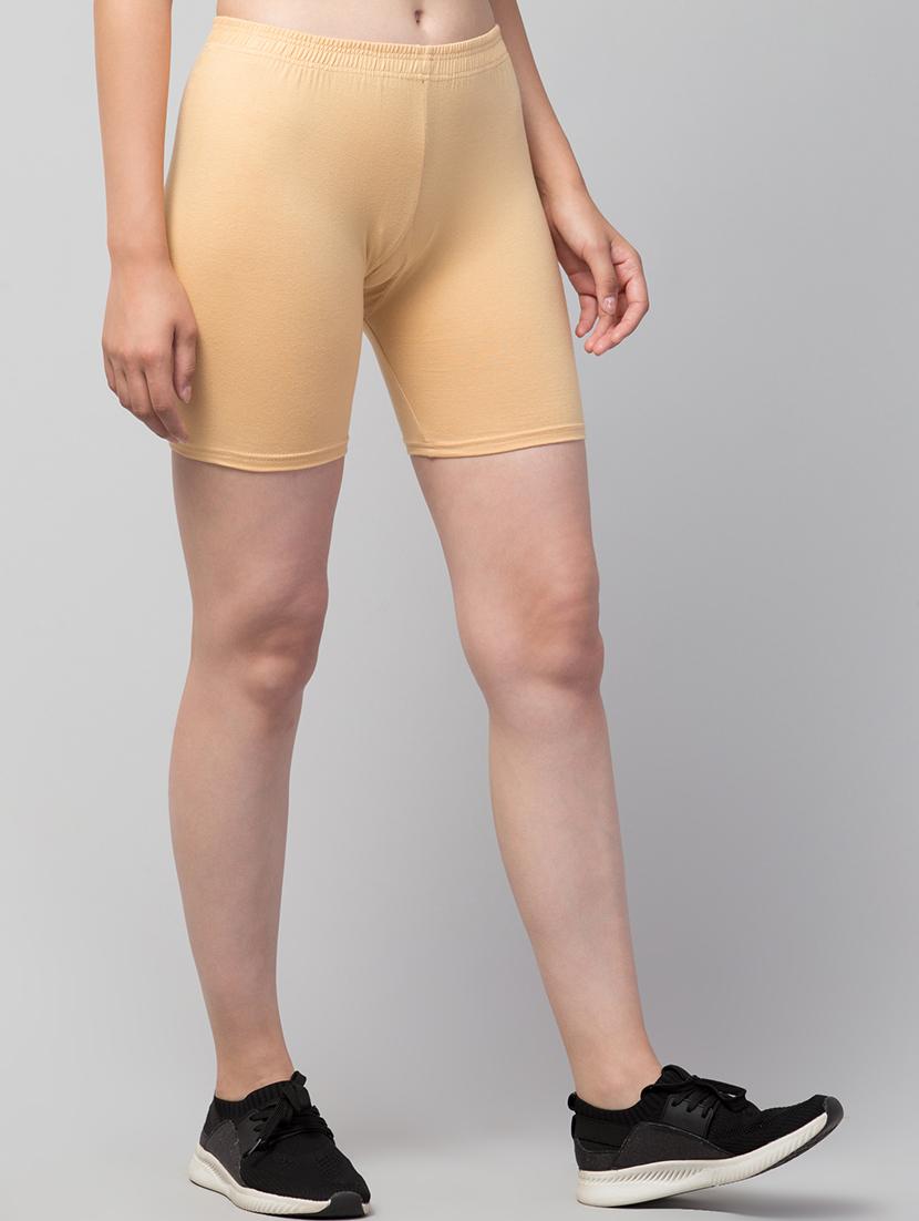 women's solid mid rise active wear shorts - 21352716 - Standard Image - 1