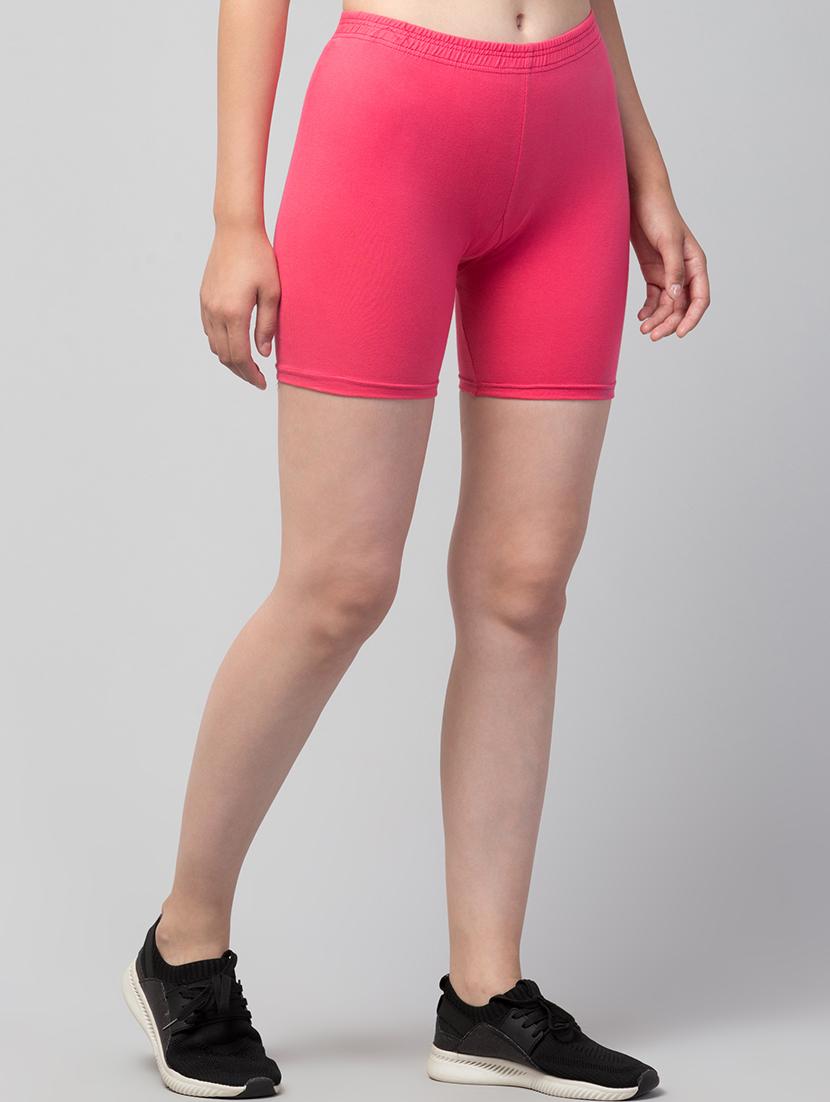 women's solid mid rise active wear shorts - 21352719 -  Standard Image - 1