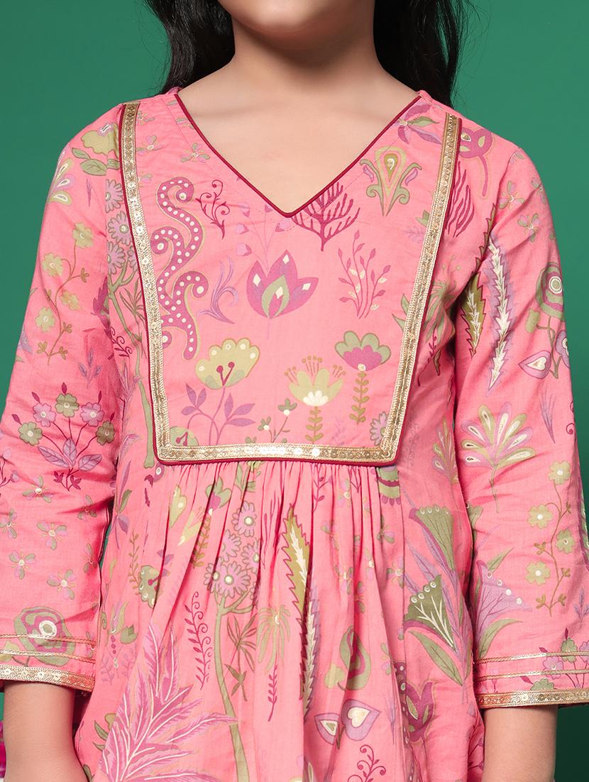 girls florals printed kurta sharara set - 21352851 - Standard Image - 4