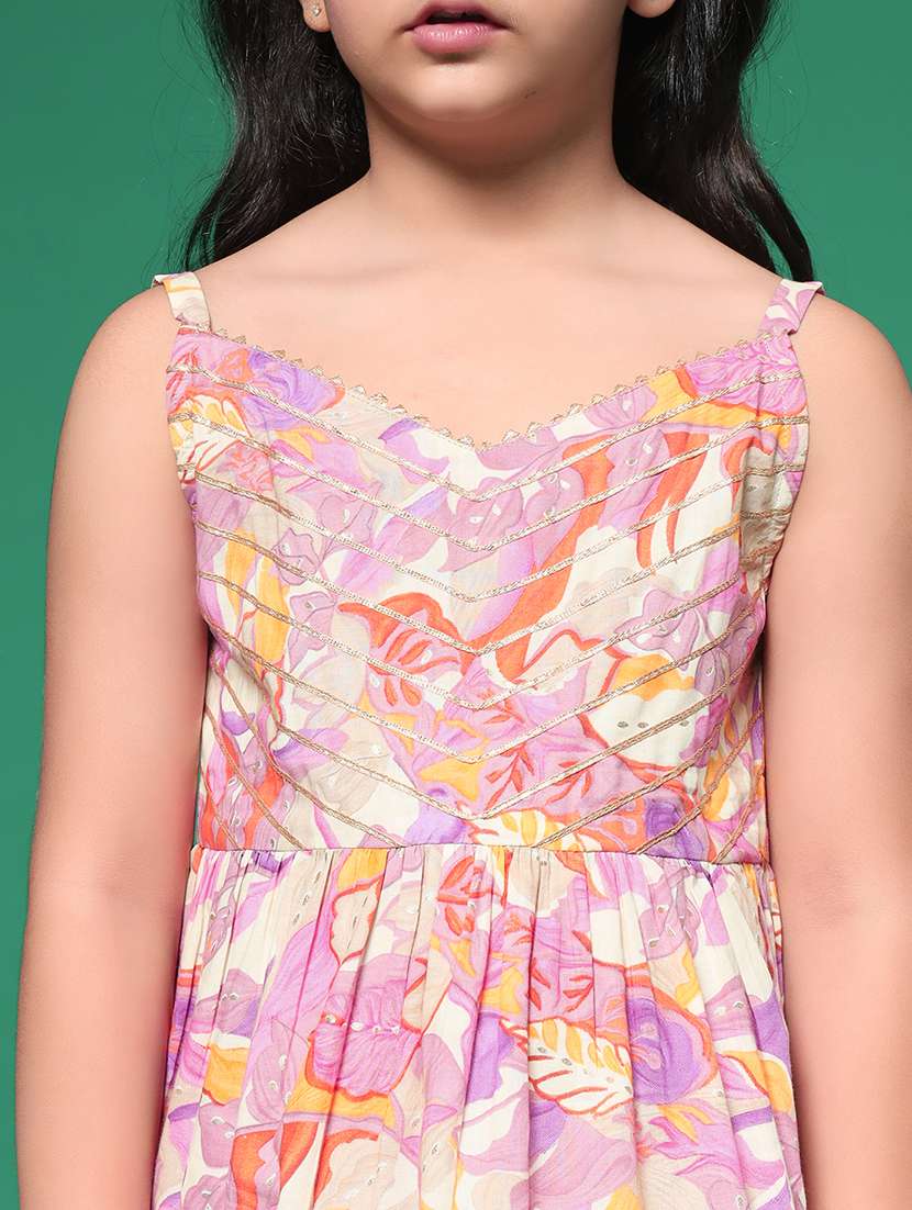 girls round neck printed kurta sharara set suit set - 21352853 -  Standard Image - 4