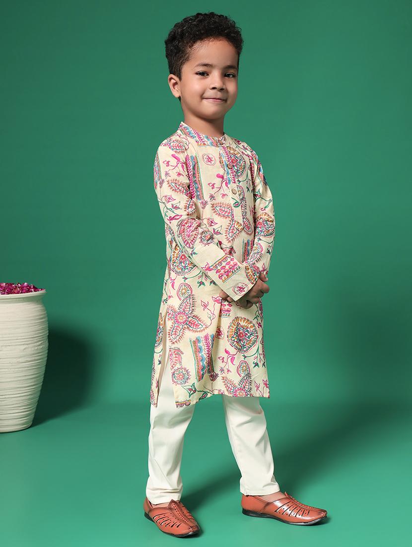 boys printed festive wear kurta set - 21352859 -  Standard Image - 1
