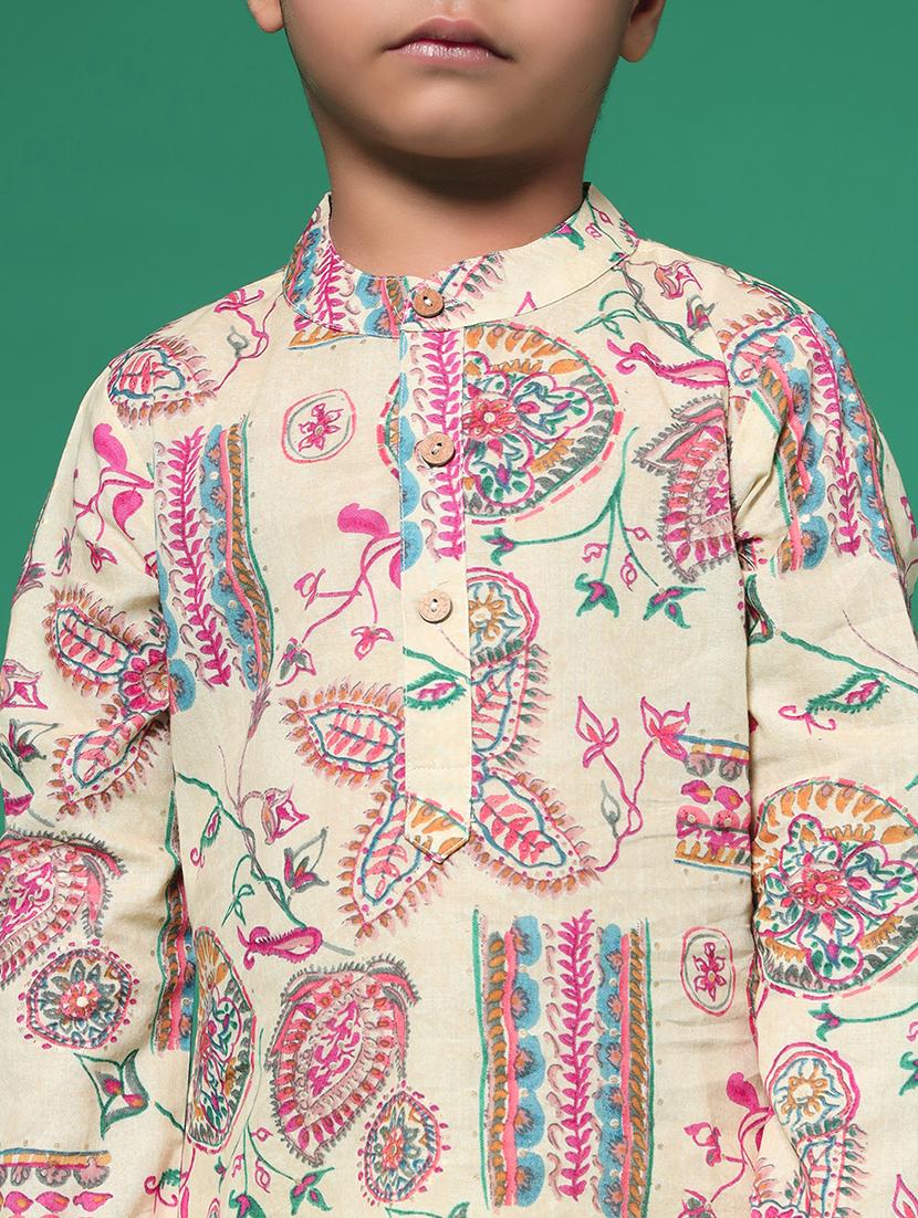 boys printed festive wear kurta set - 21352859 - Standard Image - 4