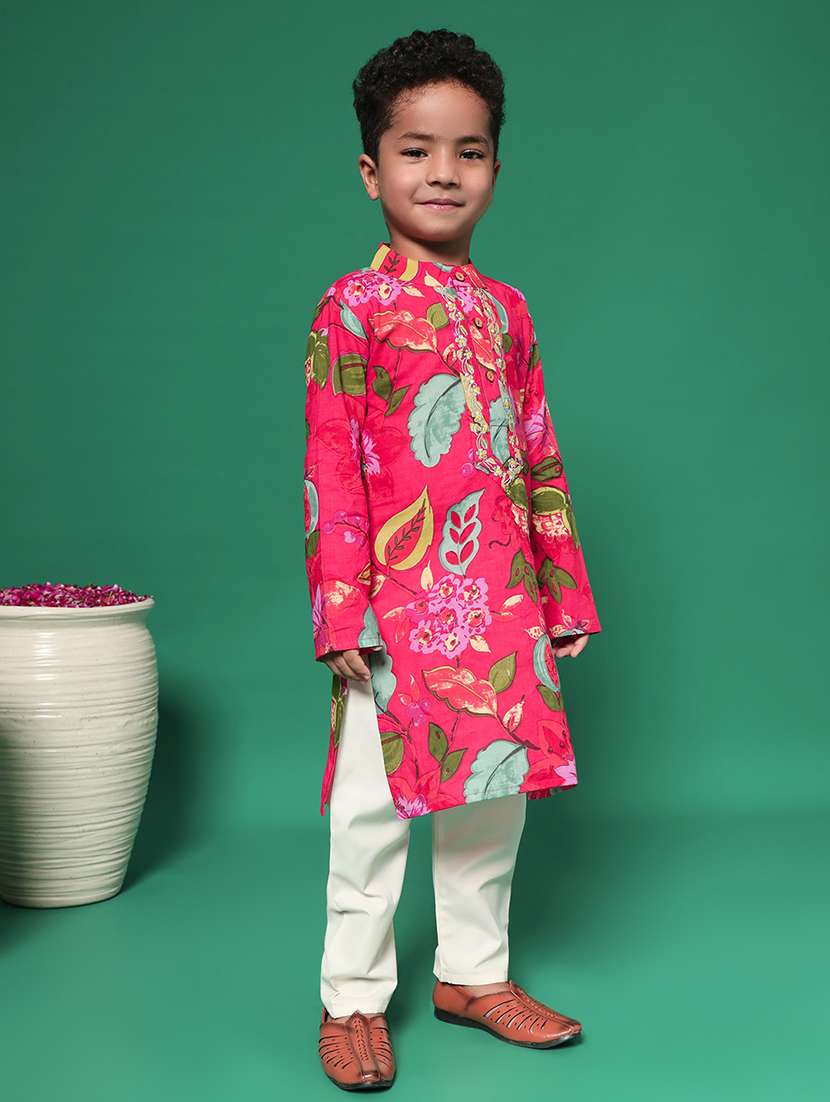 boys printed festive wear kurta set - 21352862 -  Standard Image - 1