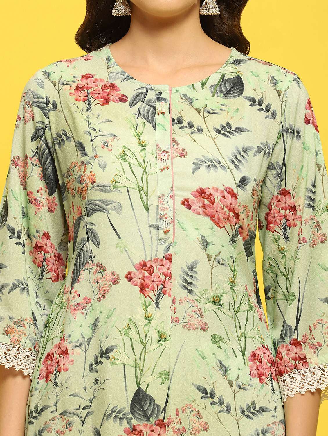 women round neck kurta palazzo set - 21353587 -  Standard Image - 6