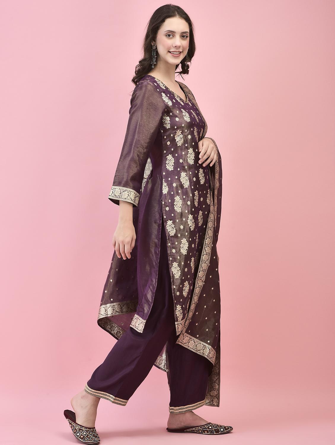 women kurta pant set with dupatta - 21353592 - Standard Image - 1