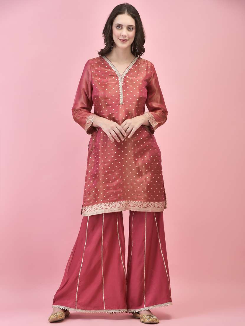 women long sleeve kurta sharara with dupatta set - 21353693 - Standard Image - 4