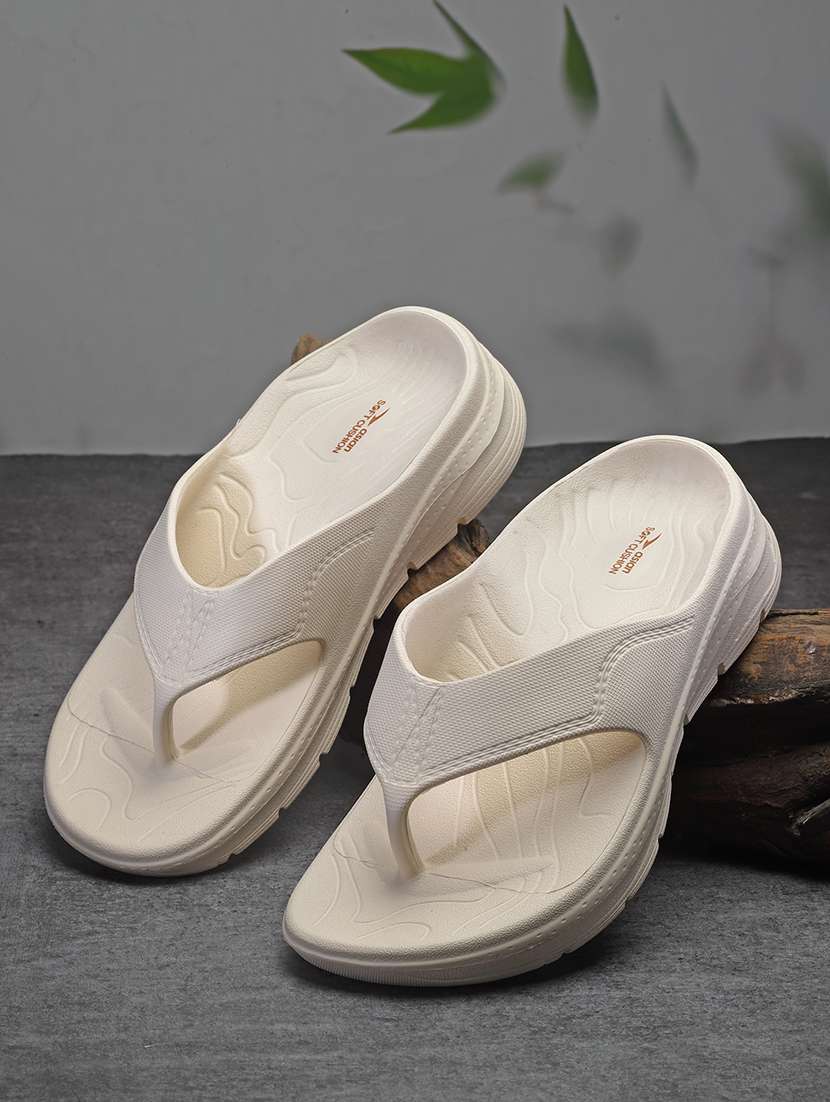 off white pvc  flip flops