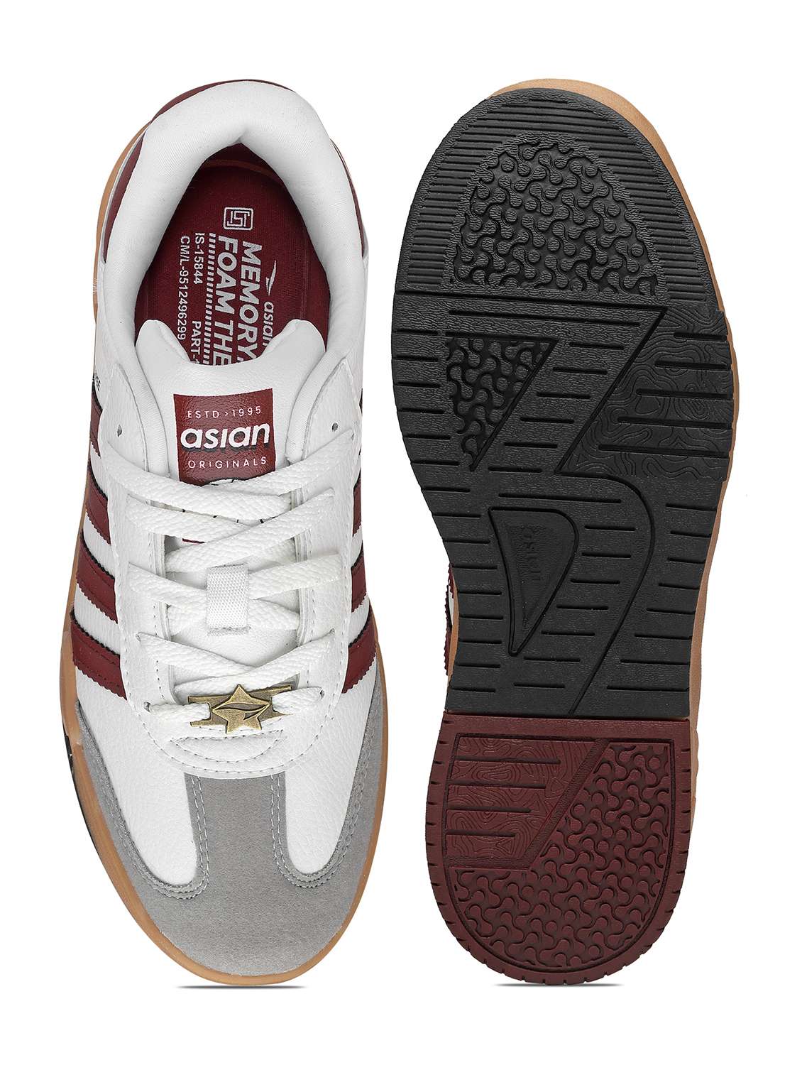men white lace up sneakers - 21353779 - Standard Image - 4