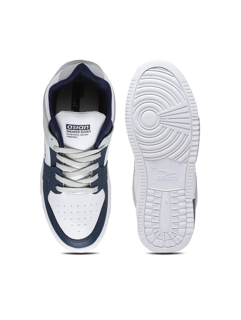 men grey color block lace up sneaker - 21353783 - Standard Image - 4