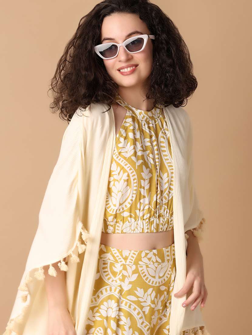 women off white cotton solids regular shrug - 21353875 -  Standard Image - 1