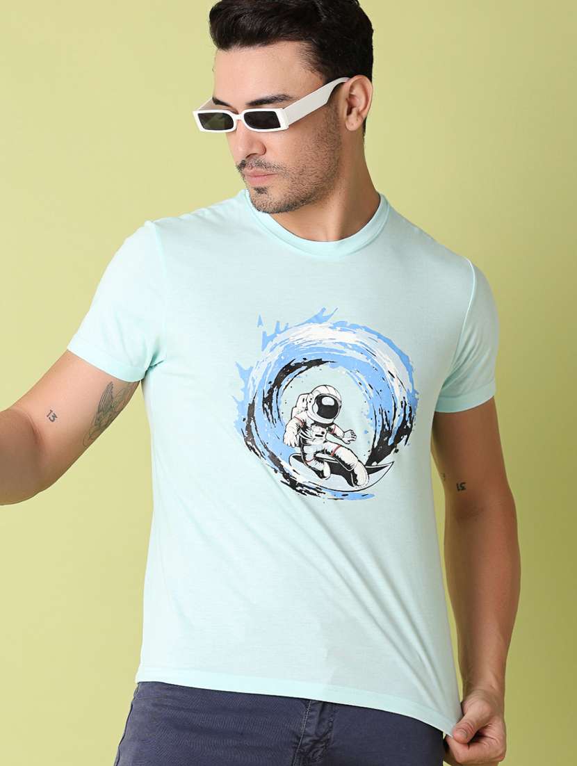 men front print short sleeve t-shirt - 21353904 -  Standard Image - 1