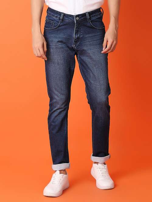 men mid rise plain slim fit jean - 21353932 -  Standard Image - 0