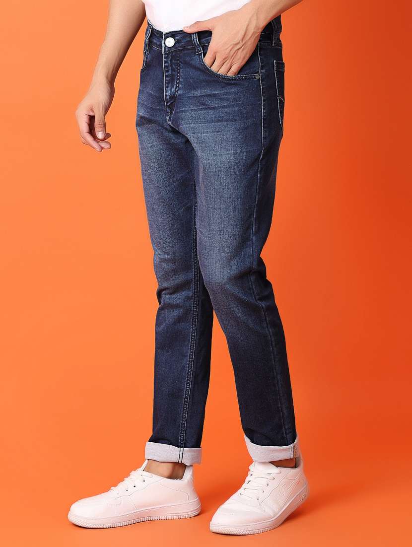 men mid rise plain slim fit jean - 21353932 -  Standard Image - 1
