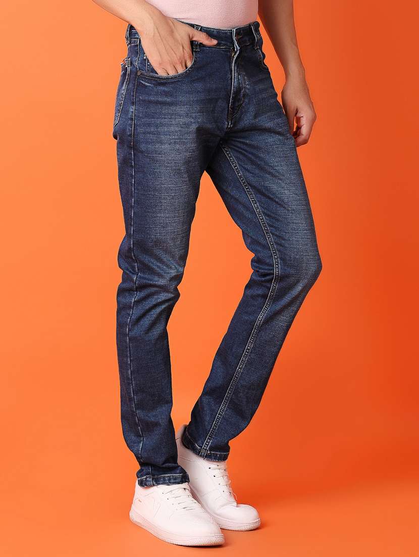 men mid rise plain slim fit jean - 21353936 - Standard Image - 1