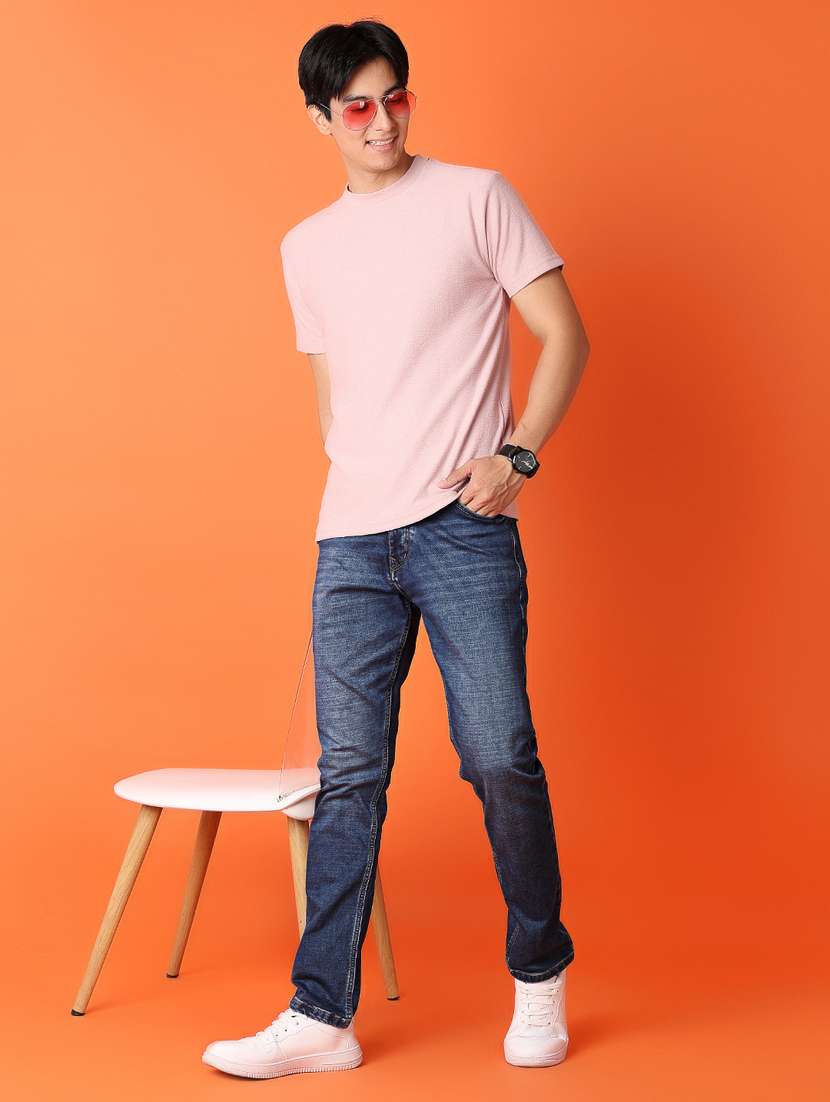 men mid rise plain slim fit jean - 21353936 - Standard Image - 4