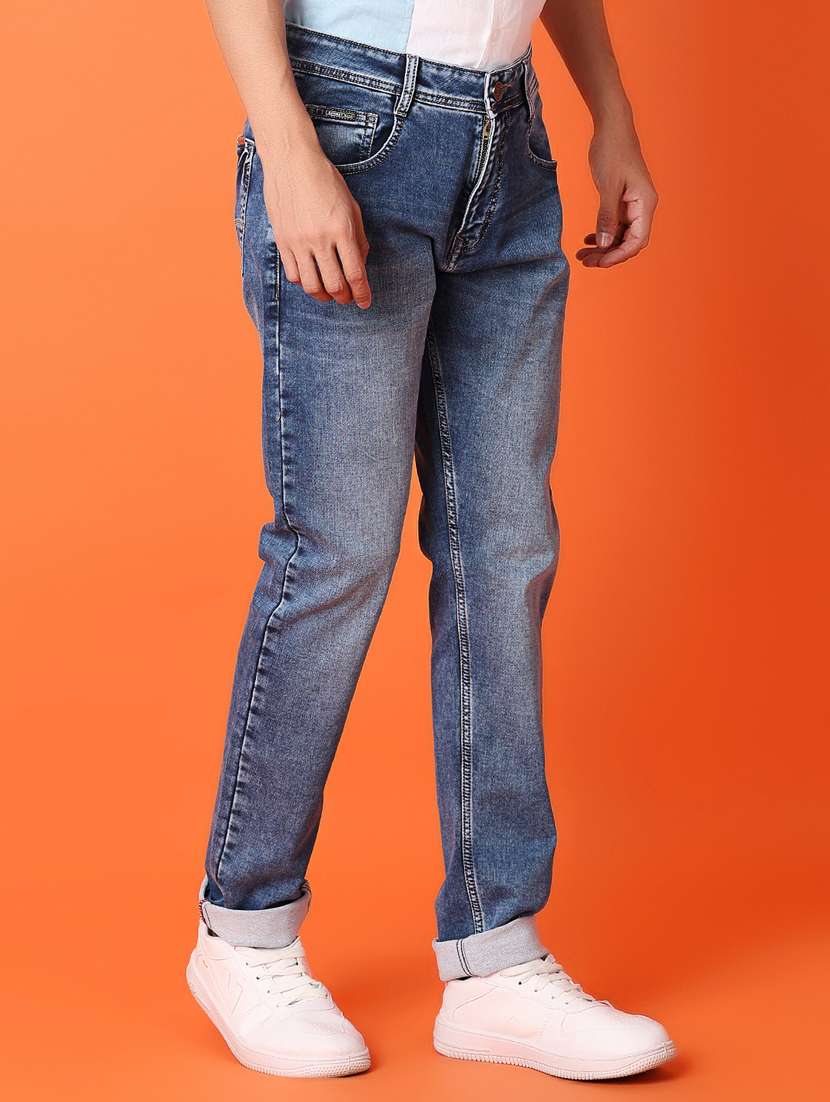 men mid rise plain slim fit jean - 21353937 - Standard Image - 1